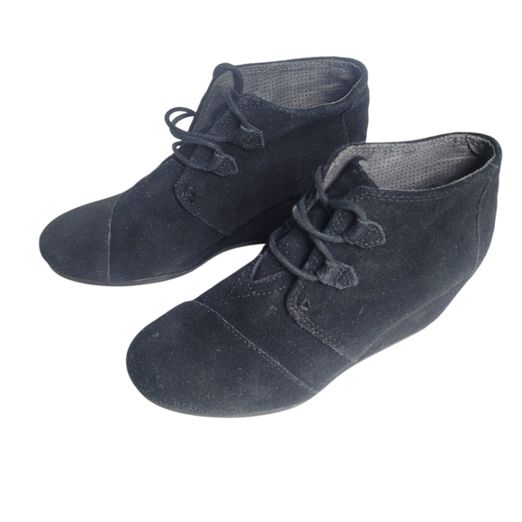 Toms Black Suede Wedge Bootie 8.5 - Picture 5 of 6
